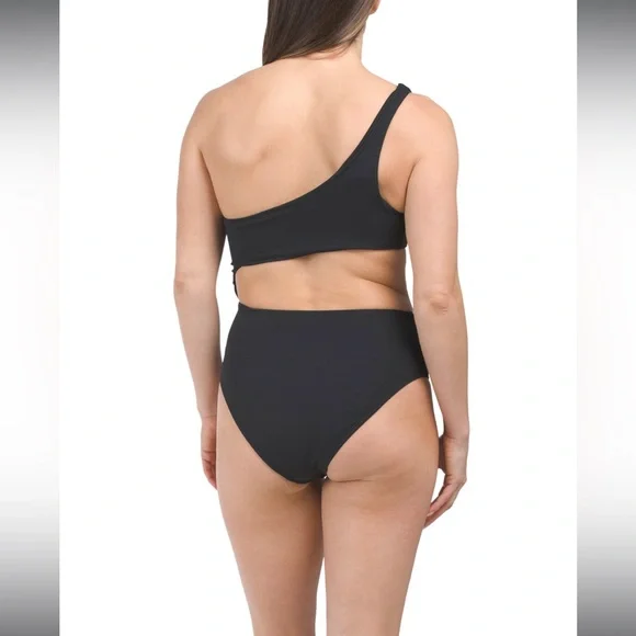 One-Shoulder one piece Black Swimsuit Wilo The Label - Picture 2 of 4